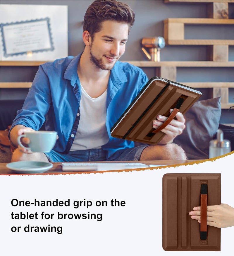 DTTO for iPad A16 Case, iPad 11th / 10th Generation Case (2025/2022), 360 Degree Rotating Premium Leather Folio Stand Cover with Pencil Holder, Ice Blue - Image 4